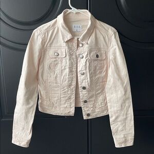 Elle Blush Pink Cropped Jean  Jacket
